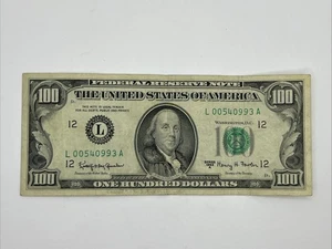 Series 1963A US One Hundred Dollar Bill Note $100 San Francisco L 00540993 A - Picture 1 of 2