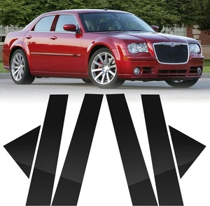 Pillar Posts Door Window Trim Cover For 2005-2010 Chrysler 300 300C Dodge Black - Picture 1 of 13