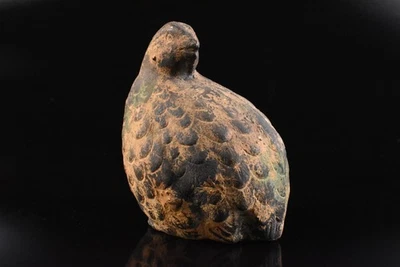 R77: Estatua japonesa de codorniz de hierro escultura adorno estatuillas Okimono Foto 1 de 4