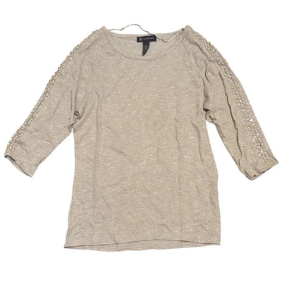 Suéter INC International Concepts para mujer XL adornado en oro manga 3/4 nuevo con etiquetas Foto 1 de 4