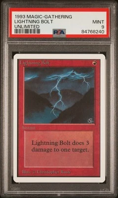 Lightning Bolt - Unlimited - MINT - PSA 9. More MTG in store. - Image 1 of 2