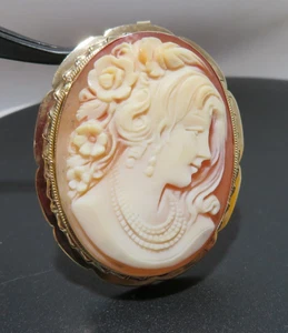 Broche/colgante camafeo 14K YG - Imagen 1 de 15