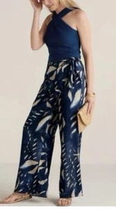 Weiche Umrandung Velora Shibori Leinen Wickelhose weites Bein Größe 14 - Bild 1 von 10