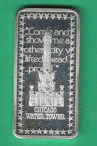 CHICAGO WASSERTURM .999 SILBER KUNSTBARREN - Bild 1 von 2