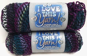 I Love This Yarn Super Soft Moody Mosaic Variegated 5oz 252 Yd ea #4Med Lot of 2 - Picture 1 of 7