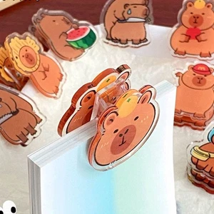 9Pcs Cartoon Capybara PP Clip Double-sided Acrylic Paper Clip Student - Picture 1 of 12