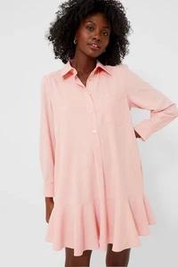 Tuckernuck Callahan Crepe Peach Shirt Mini Dress Long Sleeves XL - Picture 1 of 8