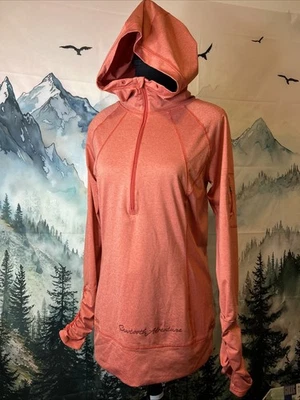 Sudadera con capucha rosa Outdoor Research para mujer talla mediana 1/4 cremallera Foto 1 de 4