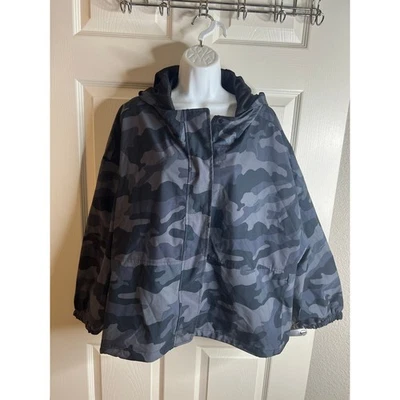 Chaqueta para mujer Old Navy Active camuflada con capucha y cremallera frontal negra/gris NUEVA ~ talla 4X Foto 1 de 4