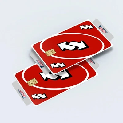 AMERICANSTICKERDEPOT 2 Pack Uno Reverse Card Credit Debit Sticker Vinyl Decal Skin Durable Fun