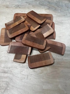 Wooden Comb, Medium Tooth  Pocket Comb, Wholesale Bulk Sale 21 Combs - Picture 1 of 5
