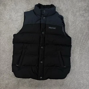 Marmot Vest Men’sM Black Gray Fordham 700 Fill Down Puffer Quilted Gilet Outdoor - Picture 1 of 12