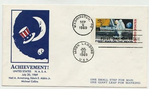 US 1969 MOON LANDING FDC SC# C76 CANCEL ACHIEVEMENT US NASA CACHET - Picture 1 of 2