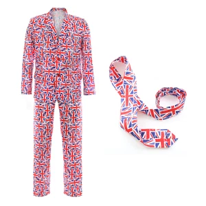 TRAJE BLAZER Y PANTALONES Y CORBATA PARA HOMBRE UNION JACK ELEGANTE VESTIDO CORONACIÓN VE - Imagen 1 de 6