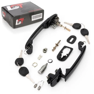 2X Poignée De Porte Avec Serrure Avant Gauche Droite Pour VW POLO 6N1 6N2 6NF - Photo 1/4