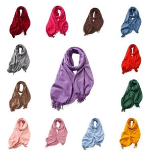 Sciarpa Donna Solido Scialle Avvolgente Testa Lana Cashmere Morbida Inverno Caldo Sciarpe Piatte - Foto 1 di 35