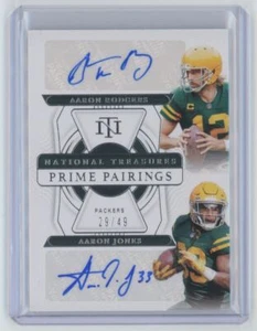 Panini National Treasures 2021 Aaron Rodgers Aaron Jones automático/49 #PR-AA PRIME - Imagen 1 de 2