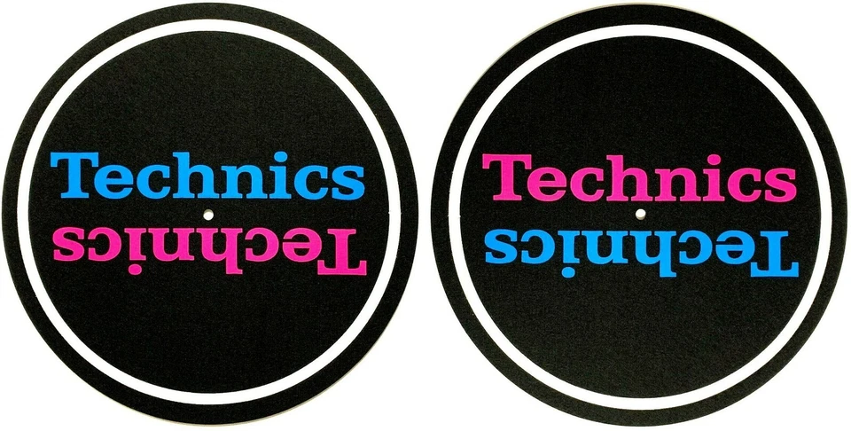 Technics [Par/Juego] Espejo Rosa Azul Tocadiscos Slipmat Vinilo Disco DJ Slip Mat Foto 1 de 3