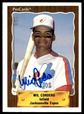 1990 Pro Cards Wil Cordero Auto Jacksonville Expos #1381 Signed - Image 1 of 2