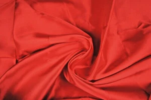 1 Yard Christmas Red Shinny Silky Nylon Blend Fabric 34" X  44" - Picture 1 of 2
