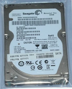 Seagate Momentus Thin ST320LT000 320GB 7200 2.5in SATA II Hard Laptop Disk Drive - Picture 1 of 6