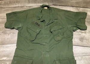 Tropical Vietnam Jungle Jacket Shirt Medium Reg Combat 1970 OG 107 Slant Pockets - Bild 1 von 10
