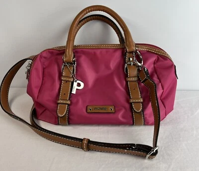 Bolso Bandolera Picard Damas Rosa Fucsia Nylon con Correa de Cuero Marrón Foto 1 de 4