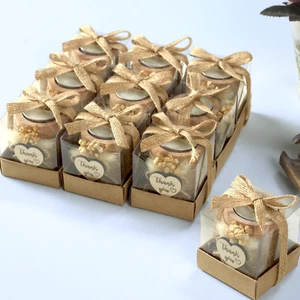 10er Pack Teelicht Kerzenhalter Hochzeit Gastgeschenke für Gäste - Retoure Geschenke Braut - Bild 1 von 5