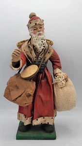 Italy Cartapesta Father Christmas Figurine Statue Old World Santa Claus Vintage - Picture 1 of 8