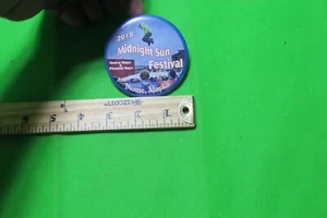 Midnight Sun Festival Nome, Alaska Large pinback button - Picture 1 of 2