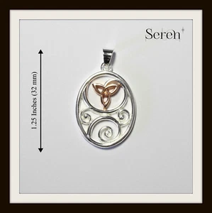 SPLENDIDO CIONDOLO IN ARGENTO STERLING NODO CELTICO E SPIRALI ~ GRATUITO E VELOCE P&P - Foto 1 di 1