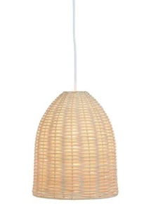 Elegant Designs 12 in. 1-Light Natural Elongated Coastal Dome Downlight Pendant - Picture 1 of 2