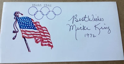 MICKI KING Autographed Signed 1972 Olympics Metalist Card Dive Team FREE SHIP - Image 1 of 2