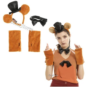 Freddy Fazbear Five Nights at Freddys Adult Headband Hat Bow Tie Costume Kit NEW - Picture 1 of 4