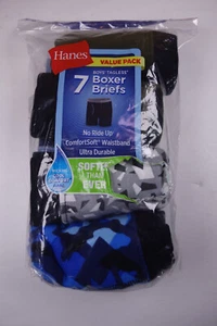 HANES 6 Pair BOYS Boxer Briefs Soft Feeling 100% Cotton Underwear NEW BOYS XL - Picture 1 of 1