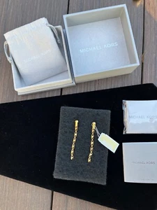 NEW MICHAEL KORS Earrings 14k Yellow Gold plated Sterling Silver DANGLE EARRINGS - Picture 1 of 8