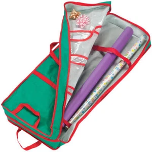 Gift Wrap Organizer Bag, Wrapping Paper Storage Container with Handles - Picture 1 of 5