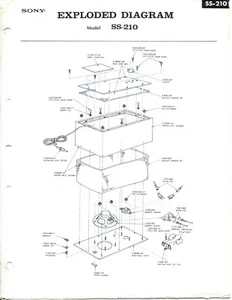 Sony Model SS-210 2-way Speaker System Service Manual - Picture 1 of 1