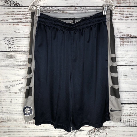 Authentic Nike Elite Georgetown University Hoyas Basketball Shorts Men’s XL Blue Cover