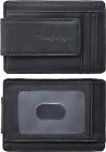 Genuine Leather Magnetic Front Pocket Money Clip Wallet RFID Blocking