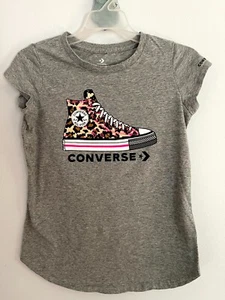 Converse All Star Girls Gray Cap Sleeve Crew Neck T Shirt Size XL - Picture 1 of 7
