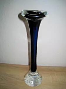 Tulpenglas im Murano Stil, Blauschwarz, unbeschädigt, sehr dekorativ, 25cm hoch - Bild 1 von 5