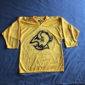 Vintage Buffalo Sabres Goat Head Jersey Yellow Youth Stadium Youth Large VTG NHL - Picture 1 of 6