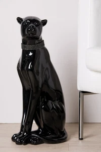 Casablanca - Panther schwarz XL mit Strass-Halsband silber Figur Skulptur 20576 - Bild 1 von 1