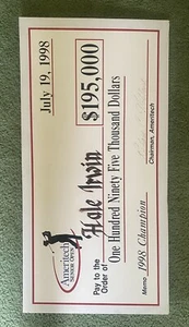 Hale Irwin 1998 PGA Ameritech Senior Open Press Check 💥One Of A Kind💥 - Picture 1 of 1