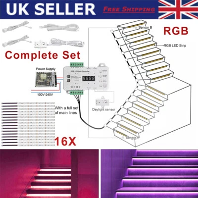 RGB LED Stair Lighting Controller Full Kit Daylight/Motion Sensor Main Wiring - Image 1 of 4