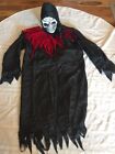 H5) Scary Skeleton Robe & Mask Halloween Costume Adult M/Standard