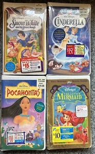 4 Brand New, Still Sealed, Vintage Disney VHS Movies. Benefits Charity! - Picture 1 of 2