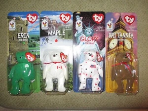 McDonalds TY International Bears Beanie Babys 1999 4er Set - versiegelte Pakete - Bild 1 von 3