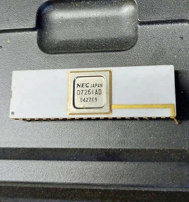 Vintage NEC Japan White Ceramic & Gold CPU Microprocessor 40 PIN Bent SEE PICS - Image 1 of 4